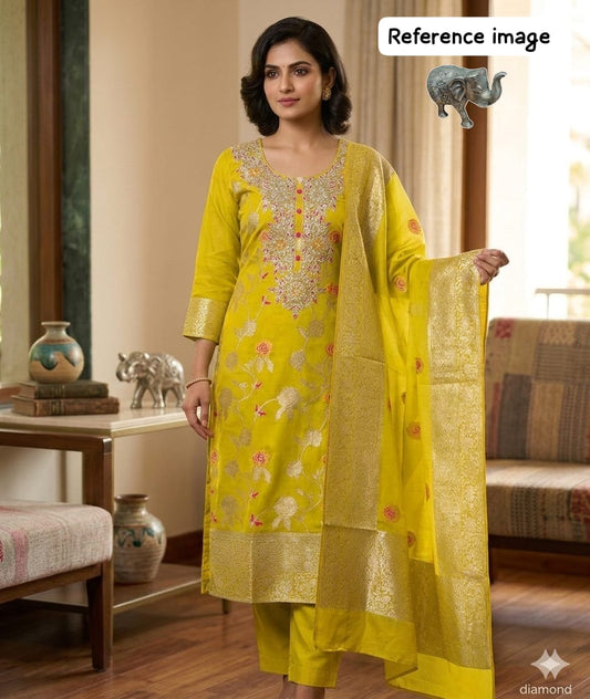 Yellow Embroidered Kurta Set