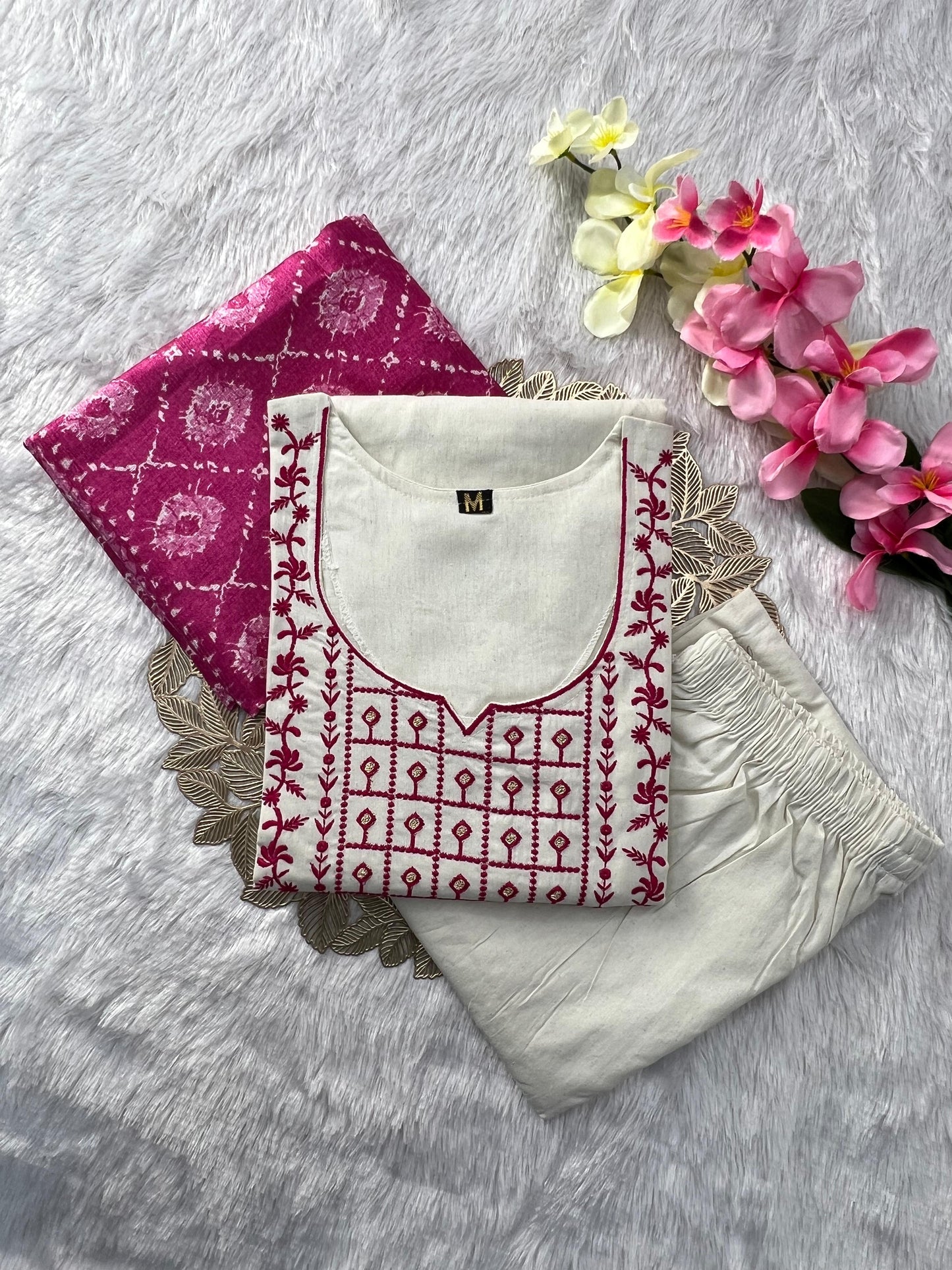 White Embroidered Kurta Set